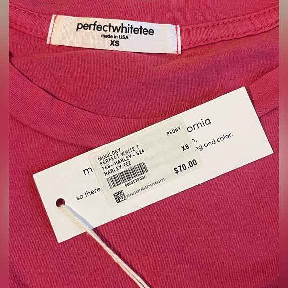 Perfect white tee size XS Peony pink - Picture 4 of 5
